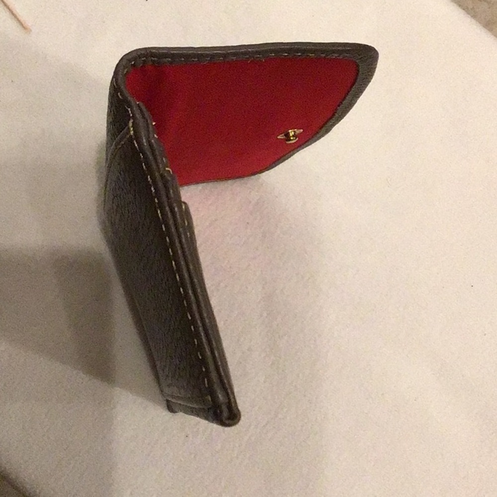 Dooney & Bourke Slim Bill And Credit Card Wallet Grey and Red interior - Picture 6 of 10